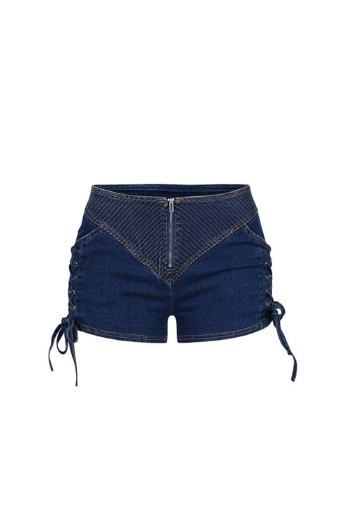 Tehran Stitching Denim Shorts