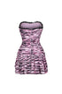 Sisterton Mesh Zebra Printed Tube Mini Dress