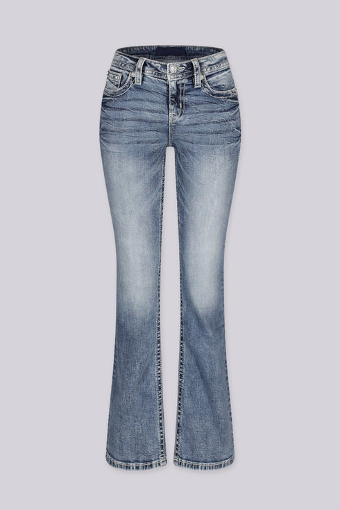 MISS ME Winged Bootcut Denim Jeans