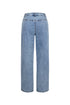 Retro Snap Button Denim Jeans with Stripes