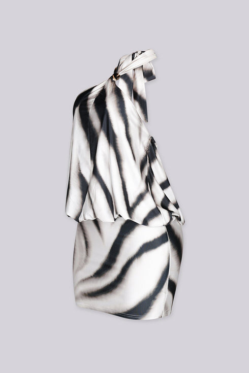 Melo Bubble Halter Mini Dress