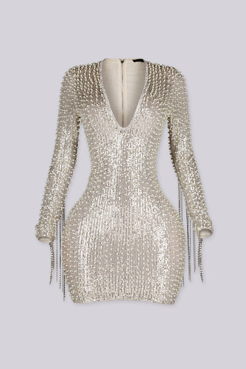 Deadly Glam Pearl Mini Dress