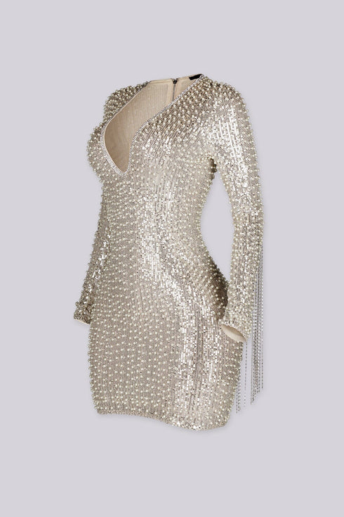 Deadly Glam Pearl Mini Dress