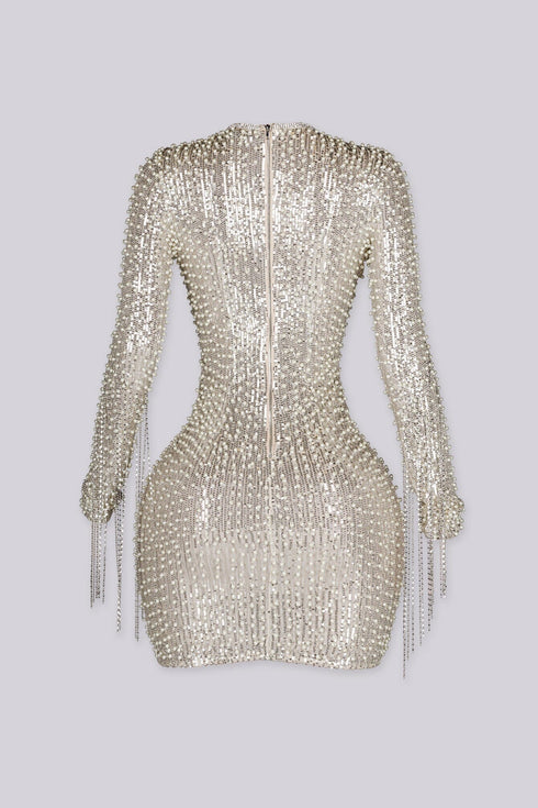 Deadly Glam Pearl Mini Dress