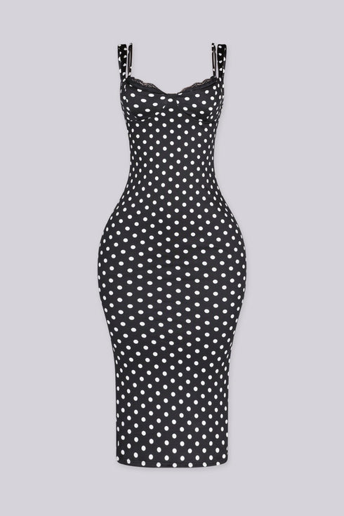 Amalfi Polka Dot Halter Midi Dress