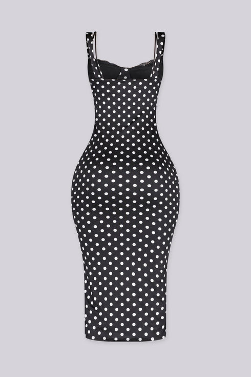 Amalfi Polka Dot Halter Midi Dress