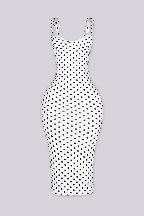 Amalfi Polka Dot Halter Midi Dress