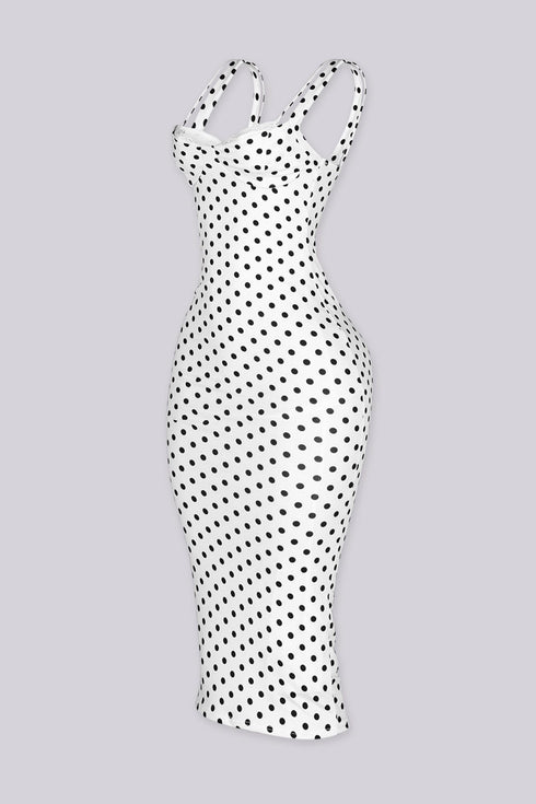 Amalfi Polka Dot Halter Midi Dress