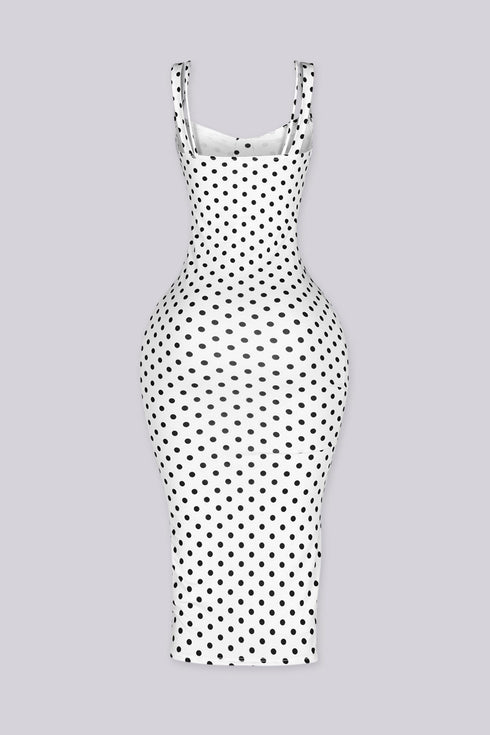 Amalfi Polka Dot Halter Midi Dress