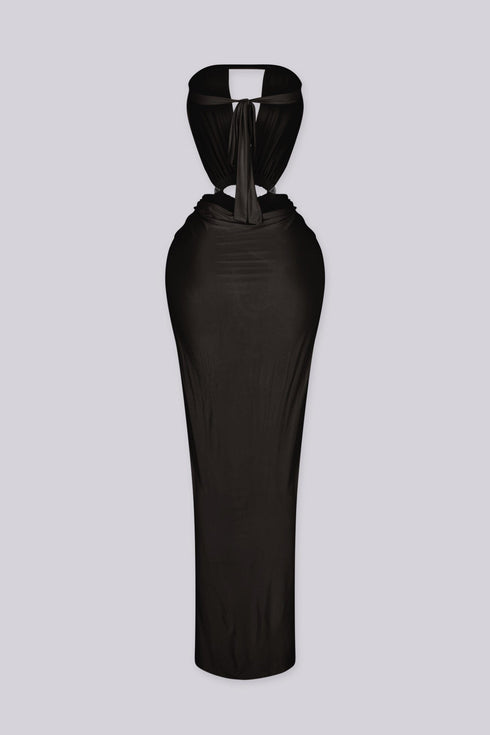 Omira Plunge Maxi Dress