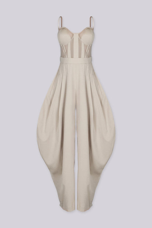 Ovela Sheer Corset Jumpsuit