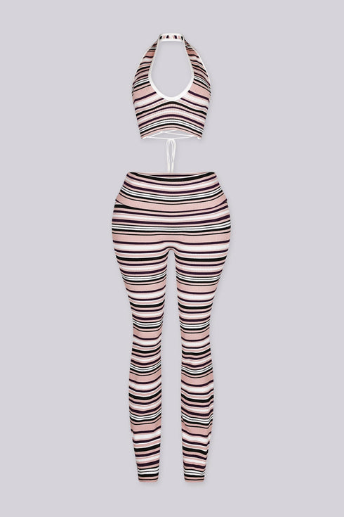 Malibu Stripe Knit Top & Pants SET