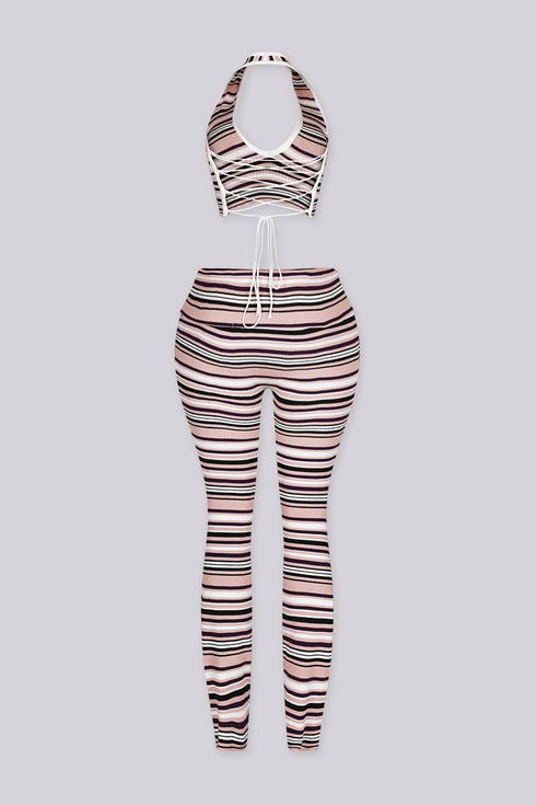 Malibu Stripe Knit Top & Pants SET