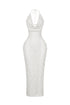 Aria Beaded Cowl Neck Maxi Dress