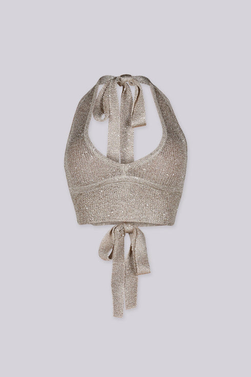 Sunflare Sequin Halter Top