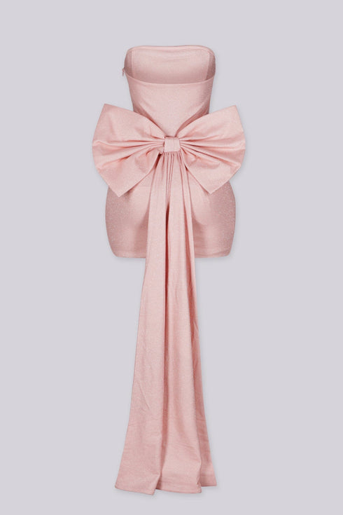 Samie Sparkly Bow Tube Mini Dress