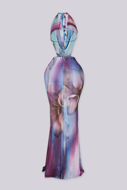 Nebula Stone Halter Maxi Dress