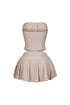 Crinkly Pleated Tube Top and Skirt SET