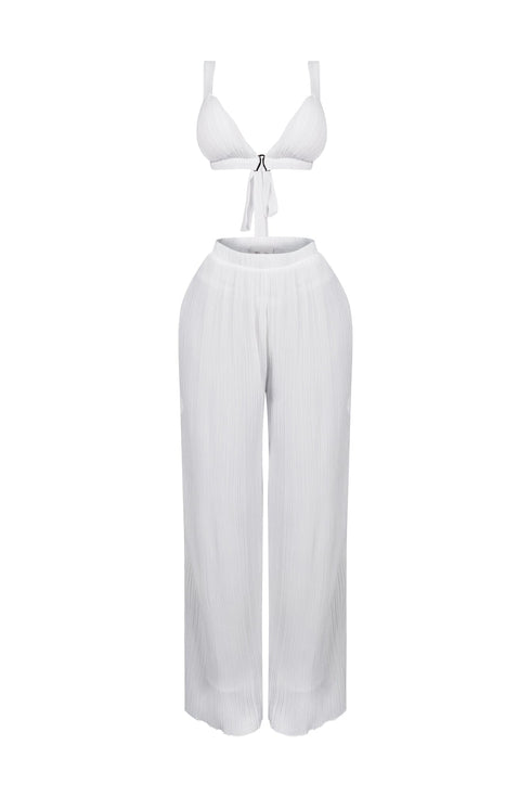 Light and Airy Pleated Bra Top & Pants SET