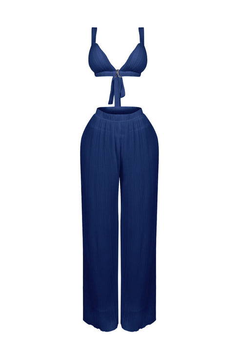 Light and Airy Pleated Bra Top & Pants SET