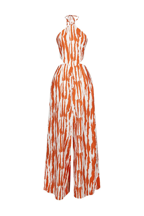 Whispering Breeze Chiffon Halter Jumpsuit