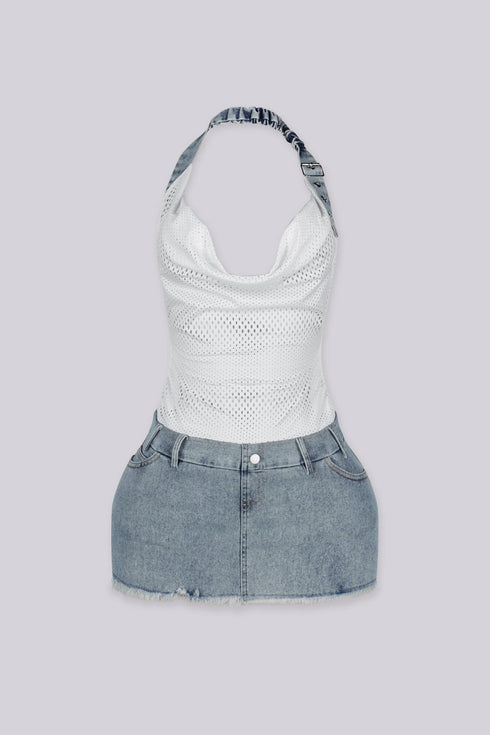 Varsity 8 Denim Mini Dress