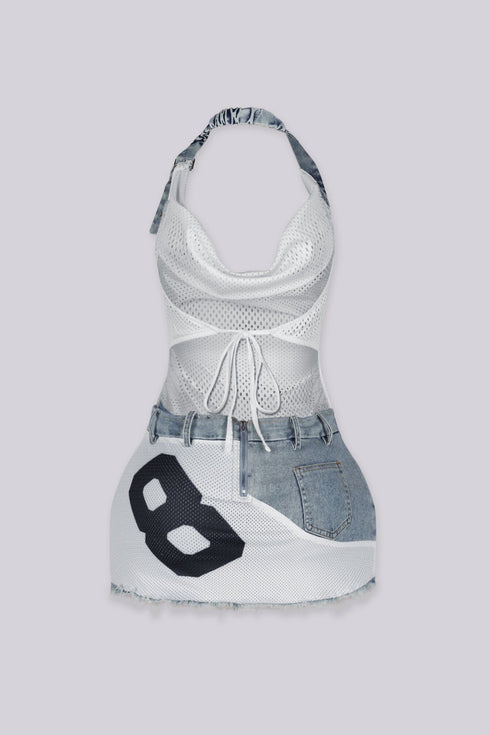 Varsity 8 Denim Mini Dress