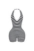 Come A Board Striped Halter Romper