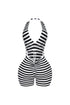 Come A Board Striped Halter Romper