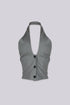Mutia Button Halter Vest Top