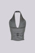 Mutia Button Halter Vest Top
