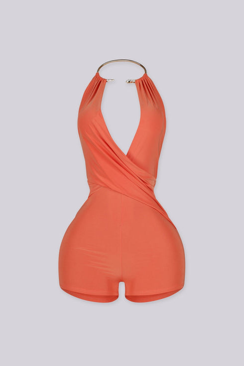 Shanti Snake Draped Halter Romper