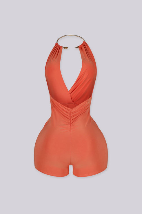 Shanti Snake Draped Halter Romper