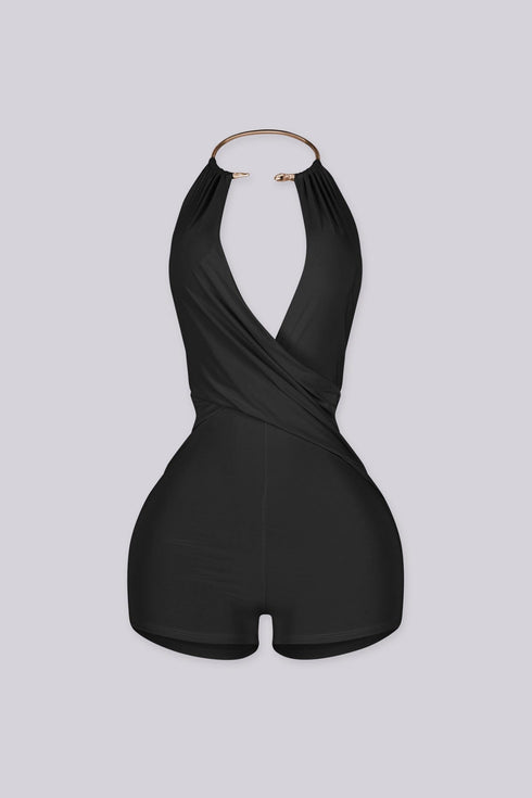 Shanti Snake Draped Halter Romper