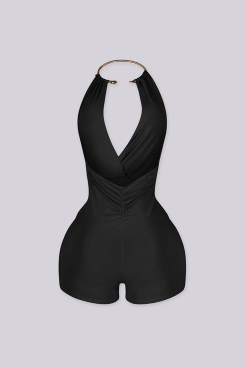 Shanti Snake Draped Halter Romper