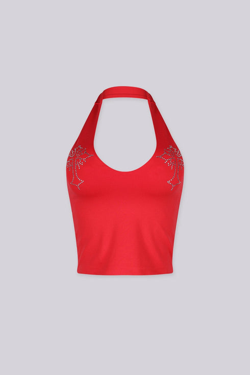 Discoketa Cross Halter Top