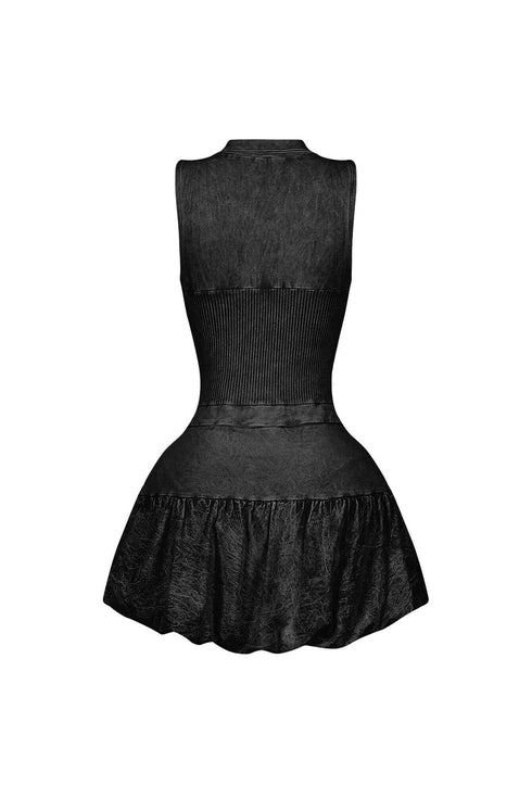 Cecilia Mineral Washed Corset Bubble Mini Dress