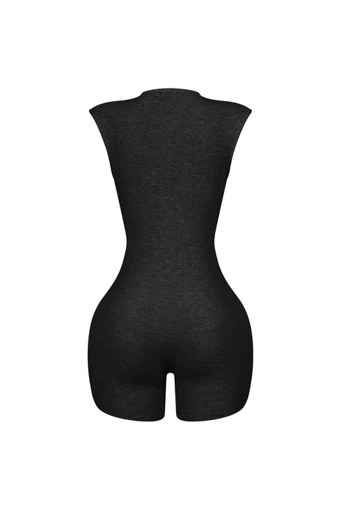 Clara Knit Deep V Neck Ribbed Romper