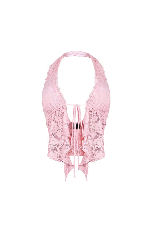 Flora Floral Lace Halter Crop Top