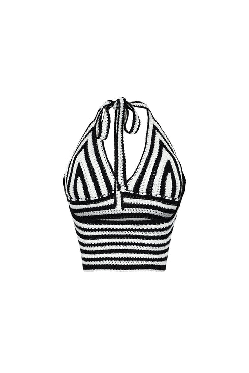 Yolanda Crochet Knit Halter Top