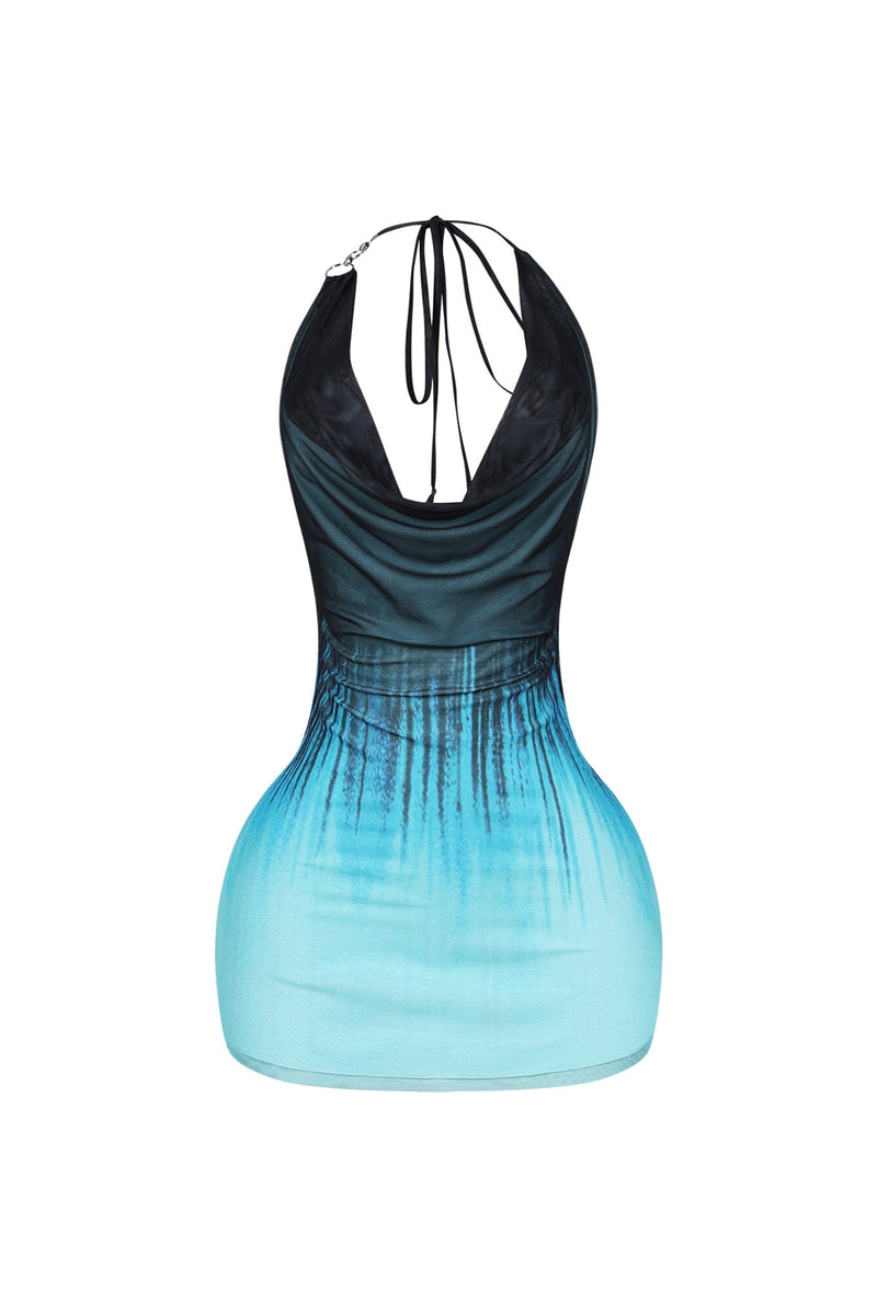 Button crewneck solid o ring tank mini dress
