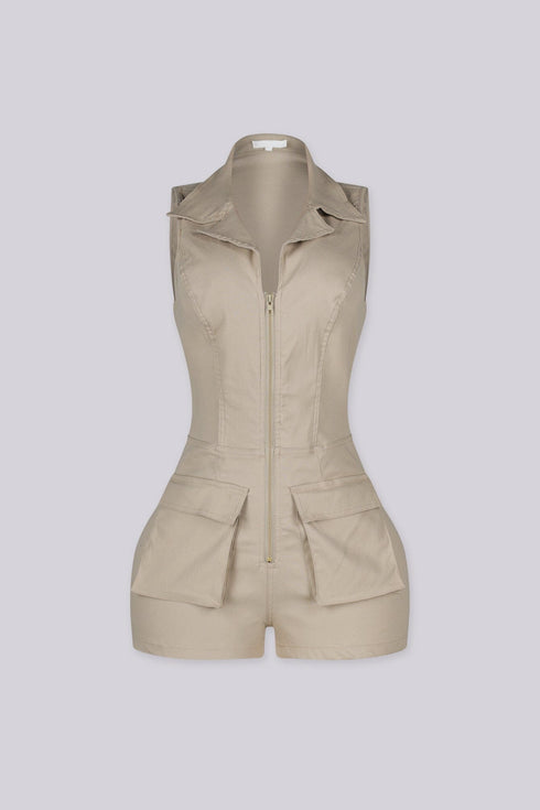 Orena Cargo Zip Up Romper
