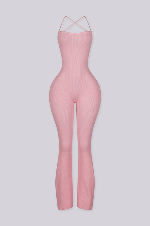 Cereza Ribbed Lace Up Jumpsuit