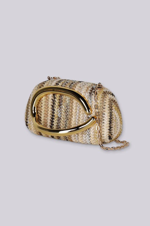 Mae Raffia Woven Clutch
