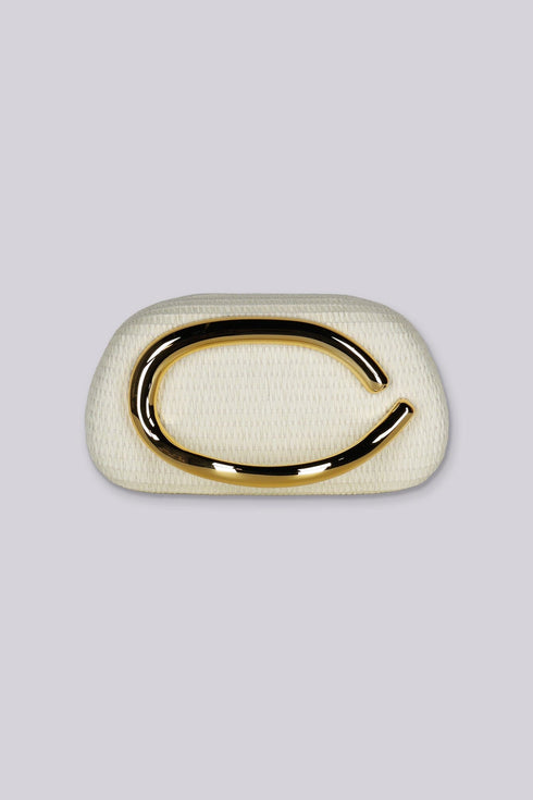 Mae Raffia Woven Clutch