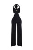 Equinox Cutout Halter Jumpsuit with Metal Trim