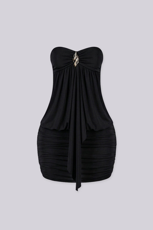 Blackhole Drape Mini Dress