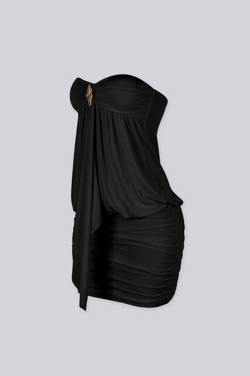 Blackhole Drape Mini Dress
