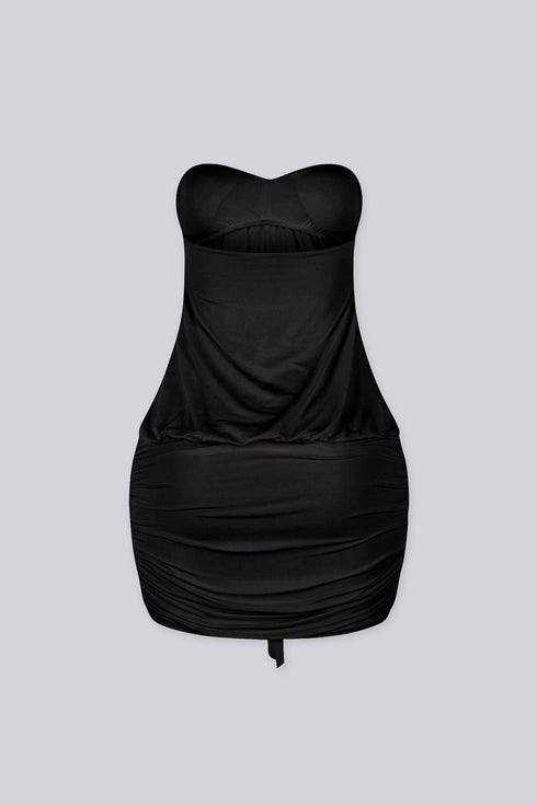 Blackhole Drape Mini Dress