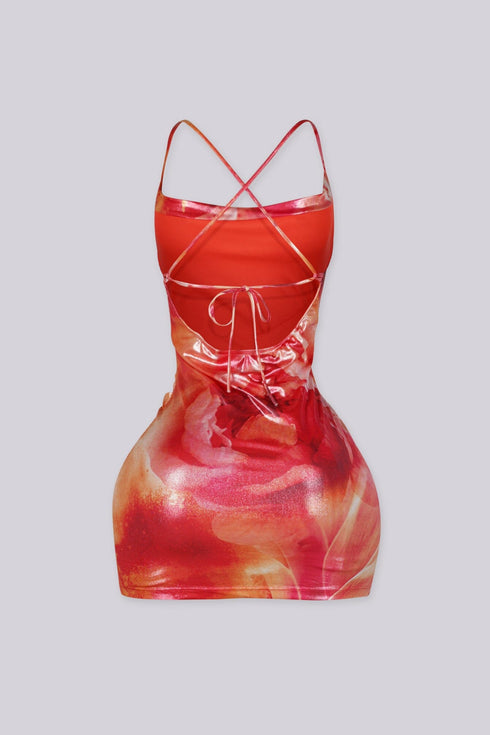 Sunset Melt X-Back Mini Dress